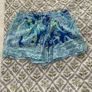 Lilly Pulitzer Blue and Green Patterned Shorts